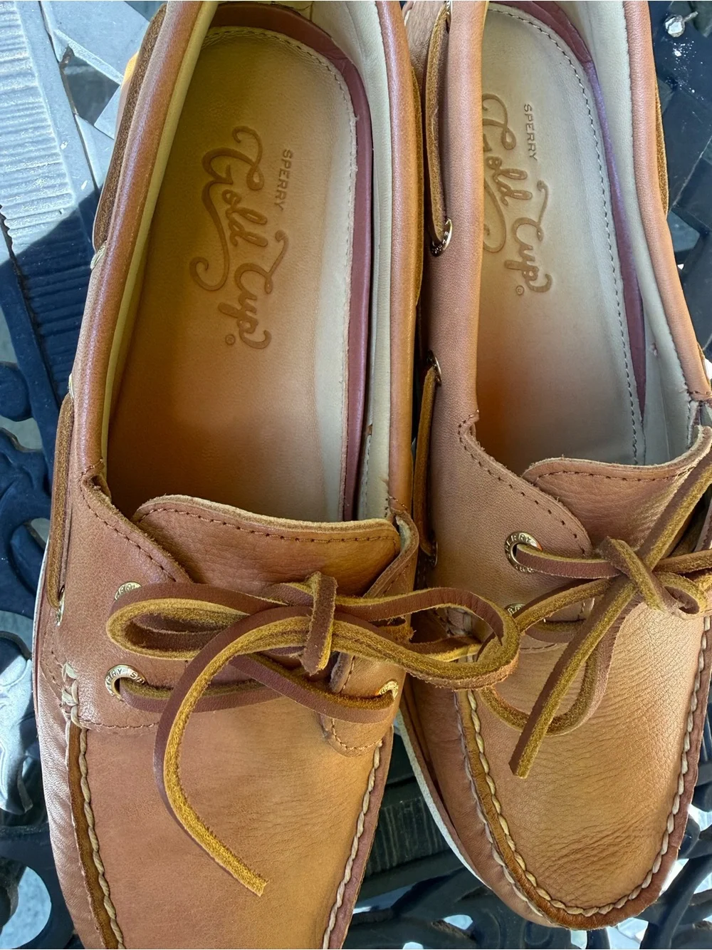 Sperry Gold Cup Men's Medium Beige Leather Boat Shoe. NWT. Original Box